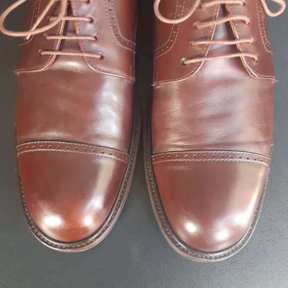 Johnston & Murphy SZ 12 M Brown Leather Men's Reeve Cap Toe Shoe - Picture 14 of 16